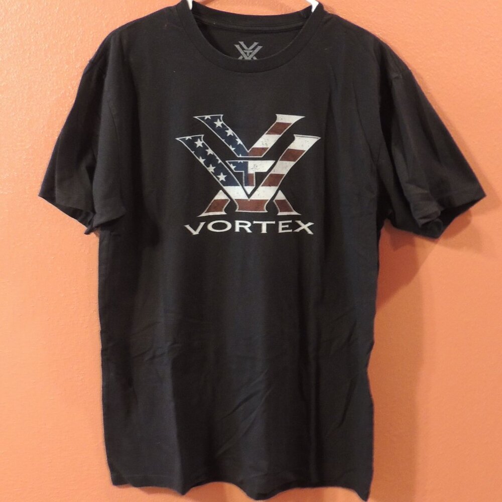 Vortex Shirt Woman X Large Red White Blue Flag Outdoor Camp Hike Walk Shirt